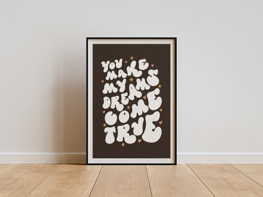YOU MAKE MY DREAMS COME TRUE LYRICS PRINT