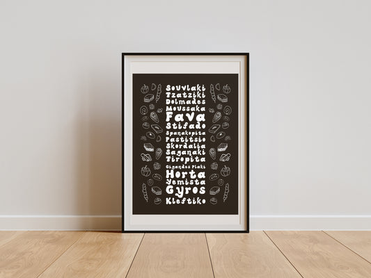 GREEK FOOD LIST PRINT