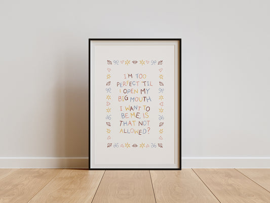 MESSY LYRICS PRINT